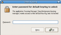 Déverrouillage du porte-clés par saisie du mot de passe